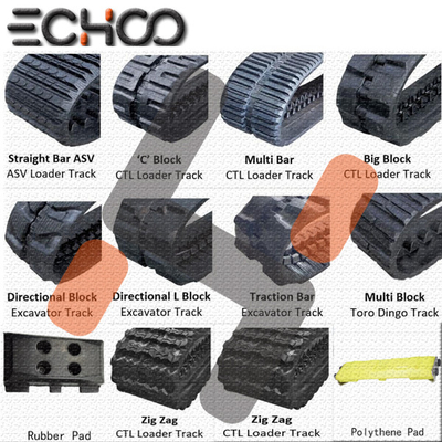 ECHOO Rubber Tracks For Excavators Mini Diggers , Compact Track Loader